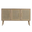 Dana 47 Inch TV Media Entertainment Console- 3 Rattan Doors- Modern- Brown
