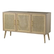 Dana 47 Inch TV Media Entertainment Console- 3 Rattan Doors- Modern- Brown