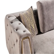 Luxi 54 Inch Accent Chair- Classic Button Tufted Gray Velvet Upholstery