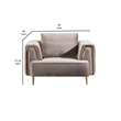 Luxi 54 Inch Accent Chair- Classic Button Tufted Gray Velvet Upholstery