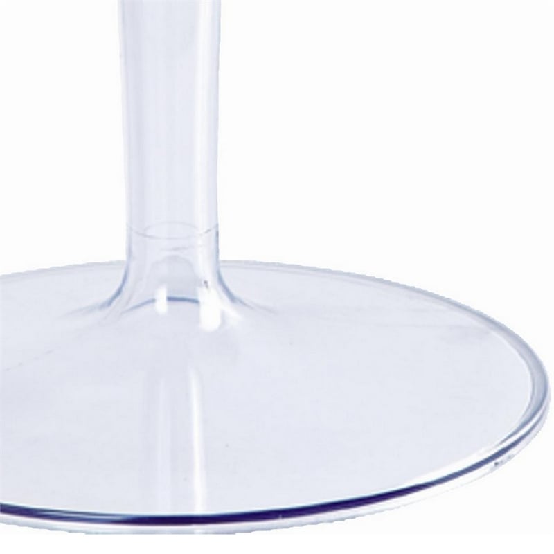 20 Inch Modern Side Accent Table- Clear Round Tabletop and Tapered Base