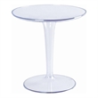 20 Inch Modern Side Accent Table- Clear Round Tabletop and Tapered Base
