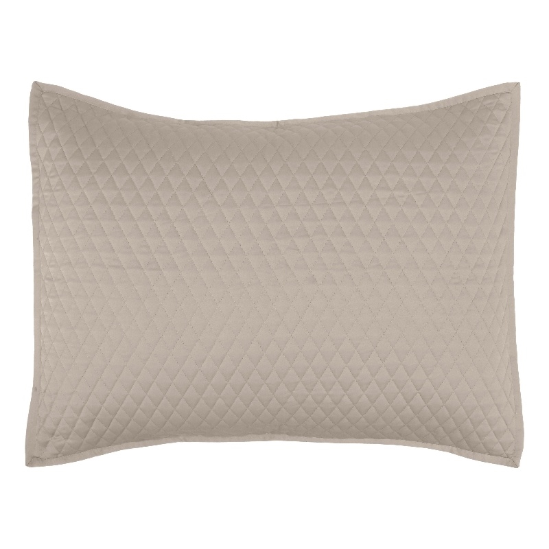 Kahn 26 Inch Hand Stitched Standard Pillow Sham- Cotton Fill- Matte Brown