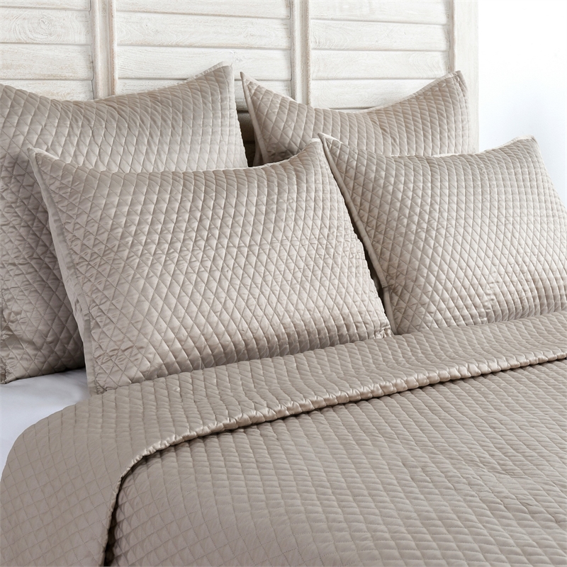 Kahn 26 Inch Hand Stitched Soft Sateen Euro Pillow Sham- Cotton Fill Brown