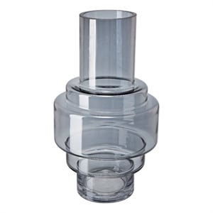 Alma 14 Inch Modern Vase- Geometric Design- Silver Luster Glass Frame
