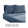 Ivy 4 Piece King Size Cotton Ultra Soft Bed Sheet Set- Prewashed- Dark Blue