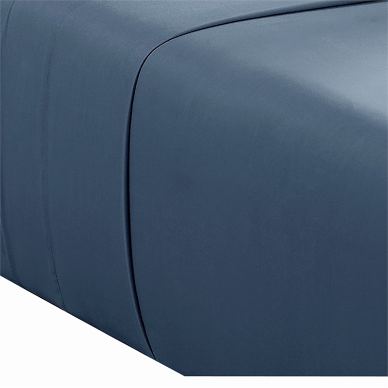 Ivy 4 Piece King Size Cotton Ultra Soft Bed Sheet Set- Prewashed- Dark Blue