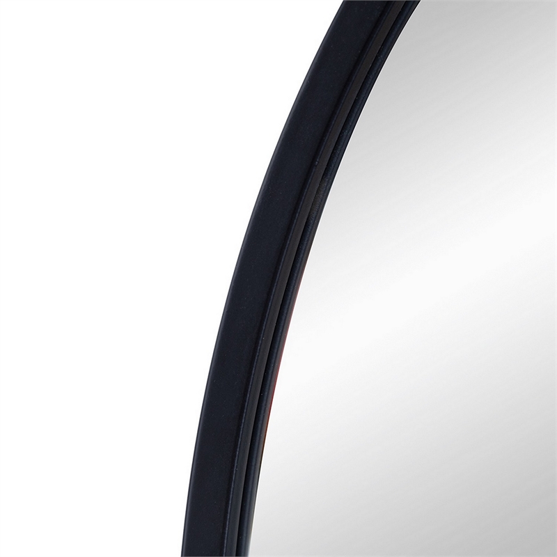 Cod 33 Inch Modern Wall Mirror- Simplistic Arched Black Metal Frame