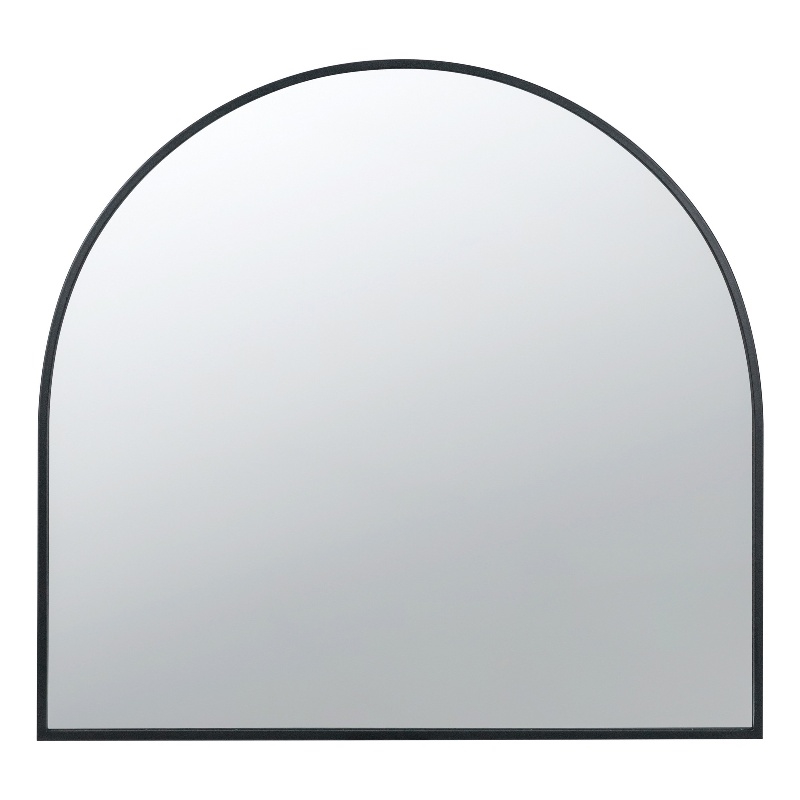 Cod 33 Inch Modern Wall Mirror- Simplistic Arched Black Metal Frame
