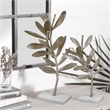28- 23 Inch Set of 2 Metal Statuettess- Decorative Accent Olive Tree- White
