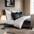 Kahn Hand Stitched Soft Sateen Queen Quilt with Cotton Fill- Matte Black