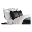 Kahn Hand Stitched Soft Sateen Queen Quilt with Cotton Fill- Matte Black