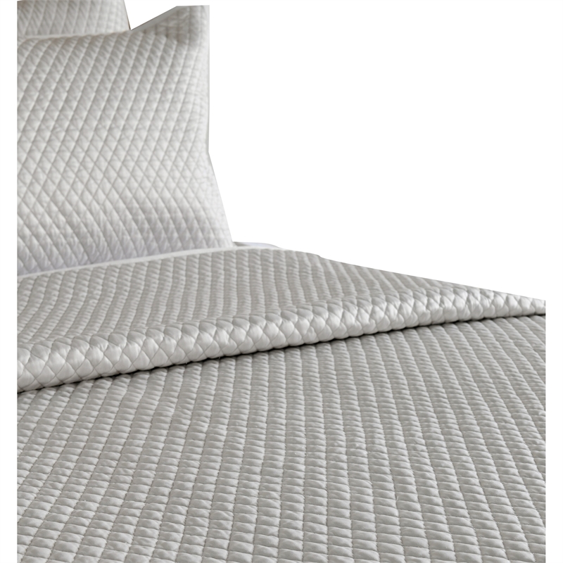 Kahn 26 Inch Hand Stitched Sateen Euro Pillow Sham- Cotton Fill- Silver