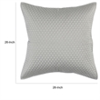 Kahn 26 Inch Hand Stitched Sateen Euro Pillow Sham- Cotton Fill- Silver