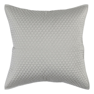 Kahn 26 Inch Hand Stitched Sateen Euro Pillow Sham- Cotton Fill- Silver