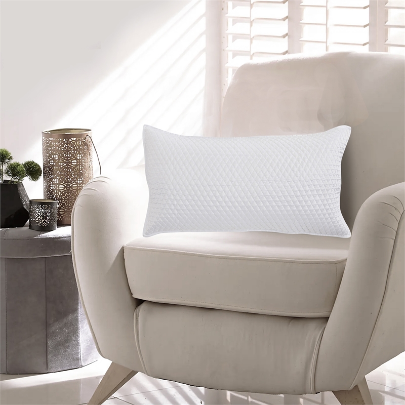 Kahn Hand Quilted Lumbar King Size Pillow Sham- Self Binding- Matte White