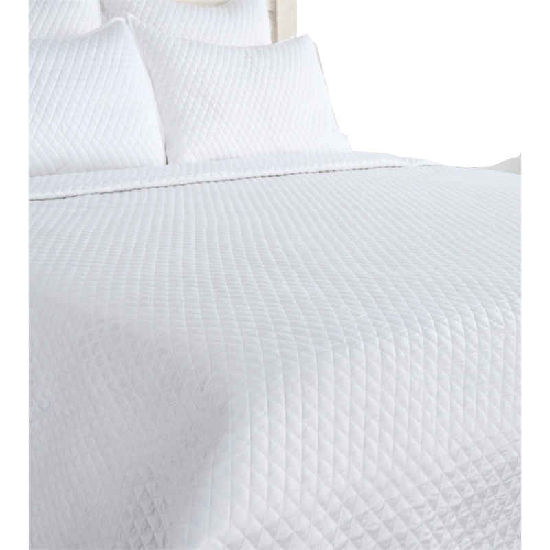Kahn Hand Quilted Lumbar King Size Pillow Sham- Self Binding- Matte White