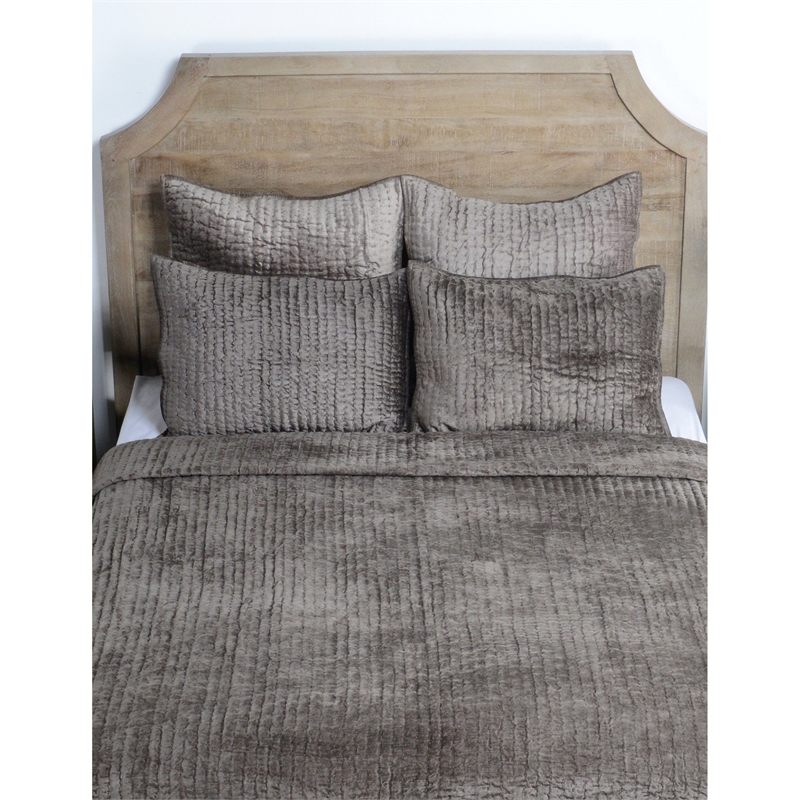 Lipa 96 x 108 Handmade King Quilt- Polyfill- Cotton Binding- Dessert Brown