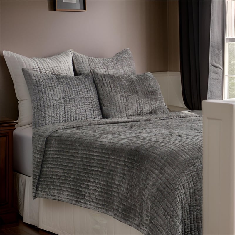 Lipa 96 x 108 Handmade King Quilt- Polyfill- Cotton Binding- Dessert Brown