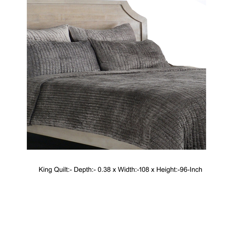 Lipa 96 x 108 Handmade King Quilt- Polyfill- Cotton Binding- Dessert Brown