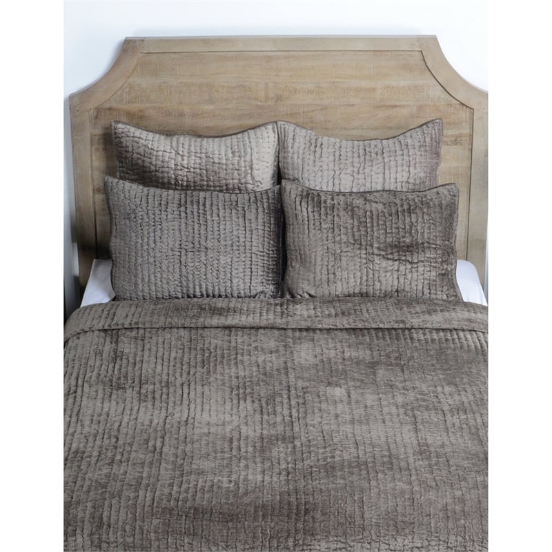 Lipa 96 x 108 Handmade King Quilt- Polyfill- Cotton Binding- Dessert Brown