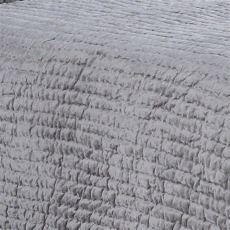Lipa 96 x 108 Handmade King Size Quilt in Textured Design- Polyfill- Gray