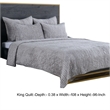 Lipa 96 x 108 Handmade King Size Quilt in Textured Design- Polyfill- Gray