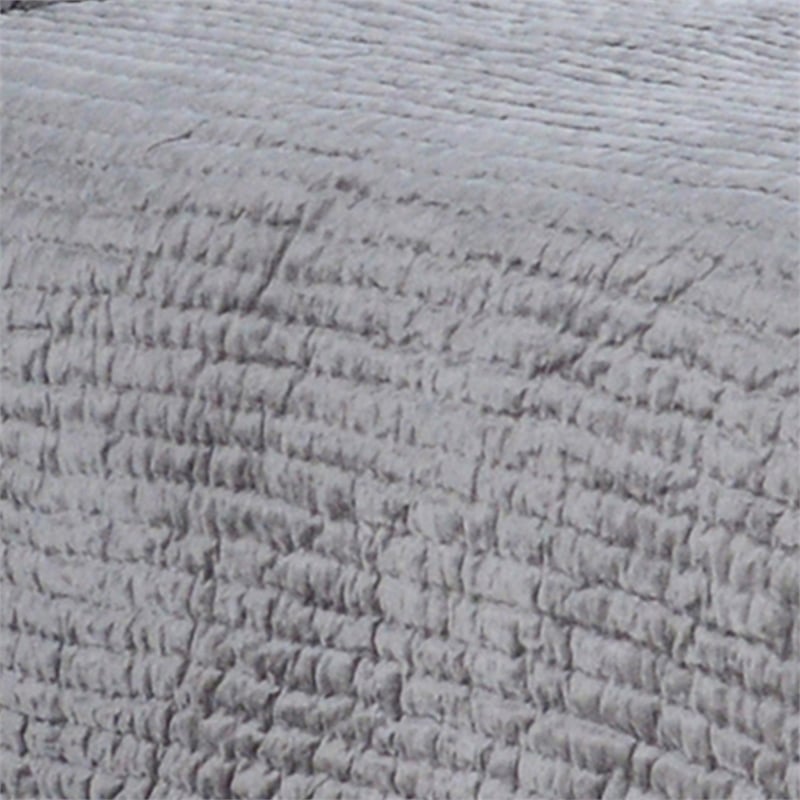 Lipa 96 x 108 Handmade King Size Quilt in Textured Design- Polyfill- Gray