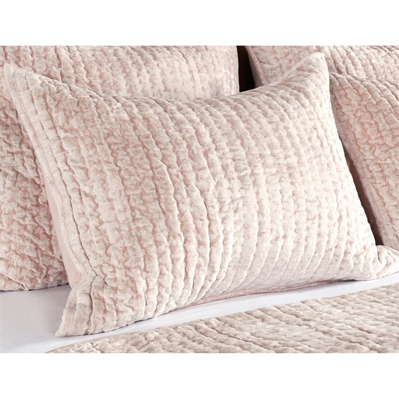 Lipa 26 Inch Square Handmade Euro Pillow Sham with Rayon Velvet- Bliss Pink