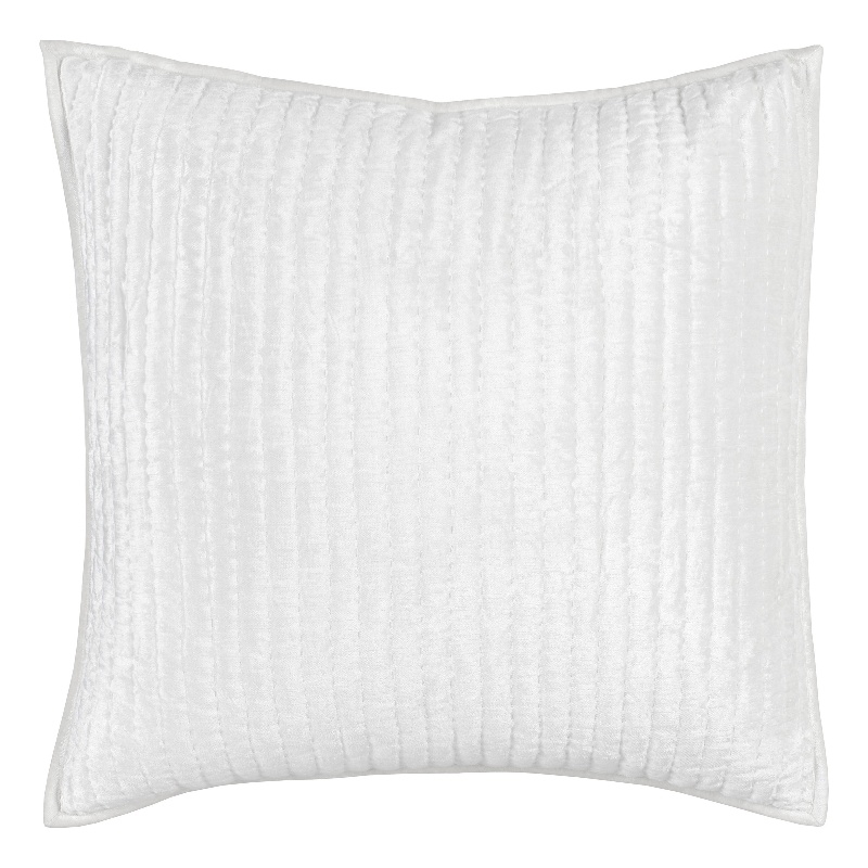 Lipa 26 Inch Square Classic Handmade Euro Pillow Sham- Rayon Velvet- Ivory