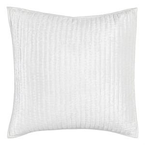 Lipa 26 Inch Square Classic Handmade Euro Pillow Sham- Rayon Velvet- Ivory