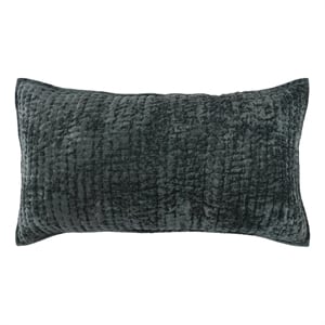 Lipa 20 x 36 Handmade Lumbar King Pillow Sham with Rayon Velvet- Bay Green