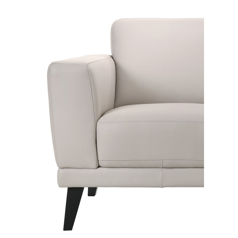 Fin 71 Inch Left Arm Facing Sofa- Mist Gray Finish- Genuine Italian Leather