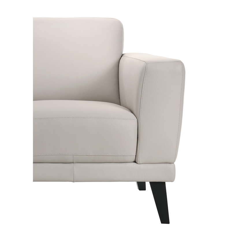 Fin 71 Inch Right Arm Facing Sofa- Mist Gray- Genuine Italian Leather