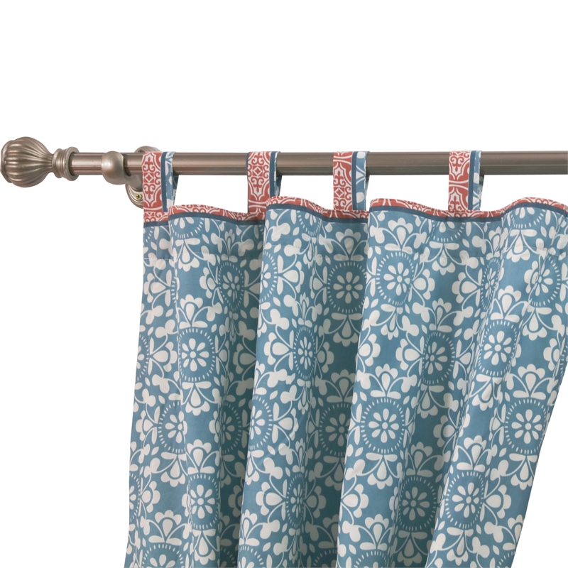Kaw Set of 2 Panel Curtains- Multicolor Geometric Patterns- Polyester