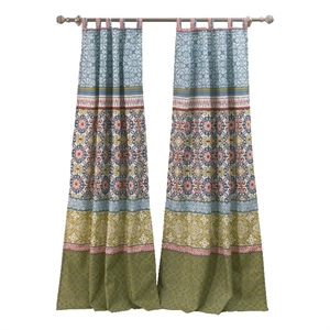 Kaw Set of 2 Panel Curtains- Multicolor Geometric Patterns- Polyester