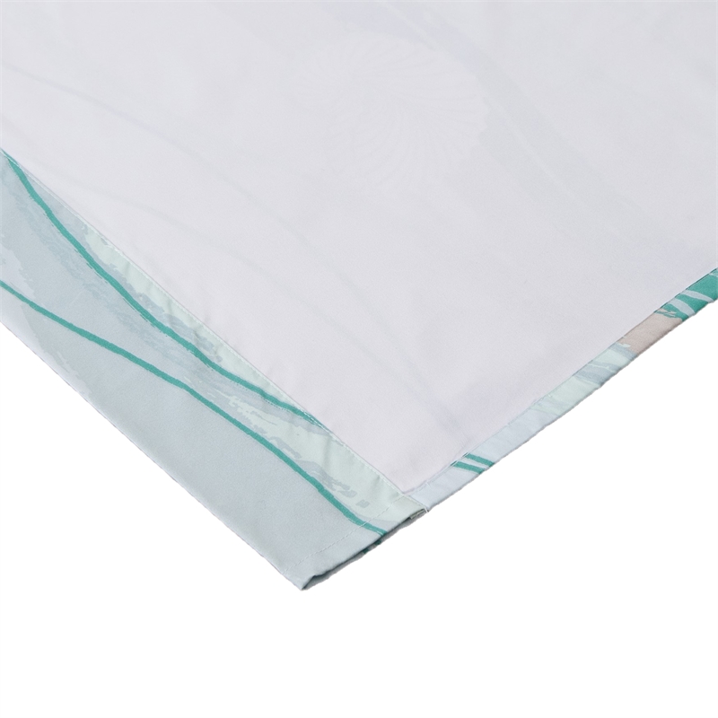 Vira 63 Inch Window Curtains- Ocean Waves and Sand Print- Rod Pockets