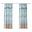 Vira 63 Inch Window Curtains- Ocean Waves and Sand Print- Rod Pockets