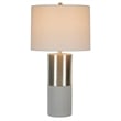 29 Inch Table Lamp- Set of 2- Metal- Concrete- Gray and Chrome Finish