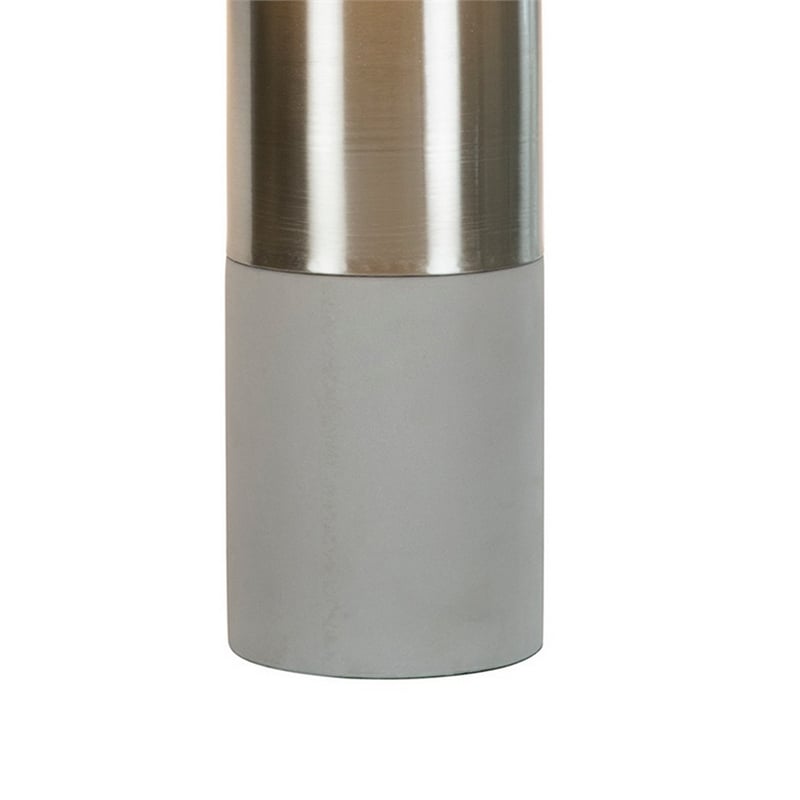 29 Inch Table Lamp- Set of 2- Metal- Concrete- Gray and Chrome Finish