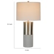 29 Inch Table Lamp- Set of 2- Metal- Concrete- Gray and Chrome Finish