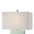 26 Inch Table Lamp- Rectangular Stand- Set of 2- Glass- Multitone White