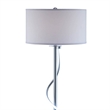 Jame 59 Inch Floor Lamp- Drum Shade- Accent Round Metal Base- Chrome