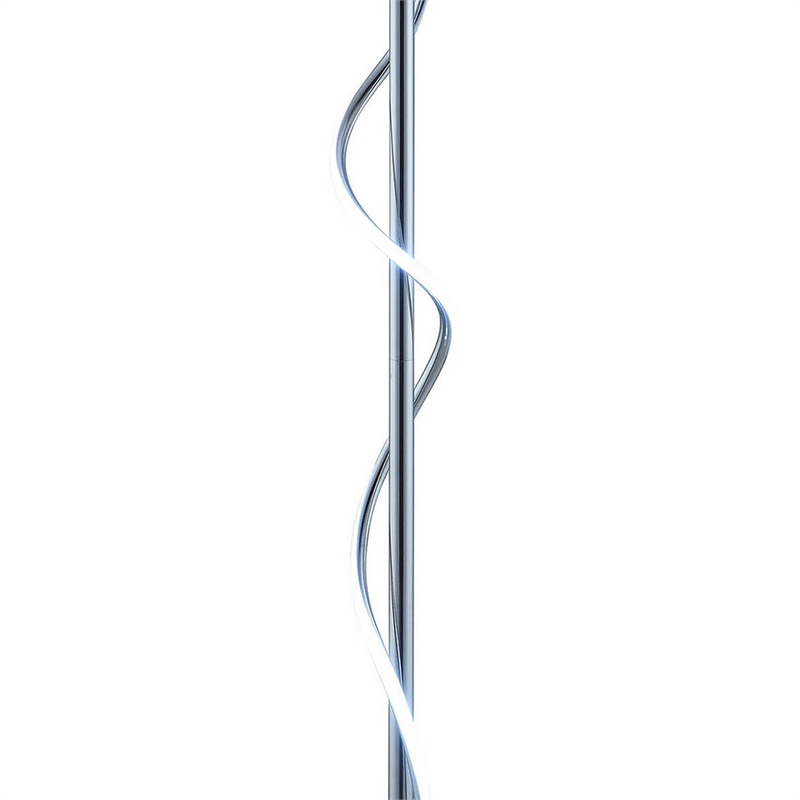Jame 59 Inch Floor Lamp- Drum Shade- Accent Round Metal Base- Chrome