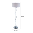 Jame 59 Inch Floor Lamp- Drum Shade- Accent Round Metal Base- Chrome
