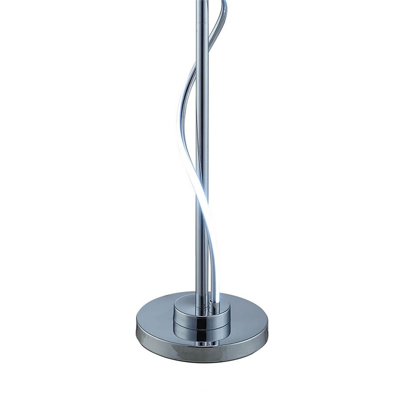 Jame 59 Inch Floor Lamp- Drum Shade- Accent Round Metal Base- Chrome