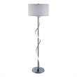 Jame 59 Inch Floor Lamp- Drum Shade- Accent Round Metal Base- Chrome
