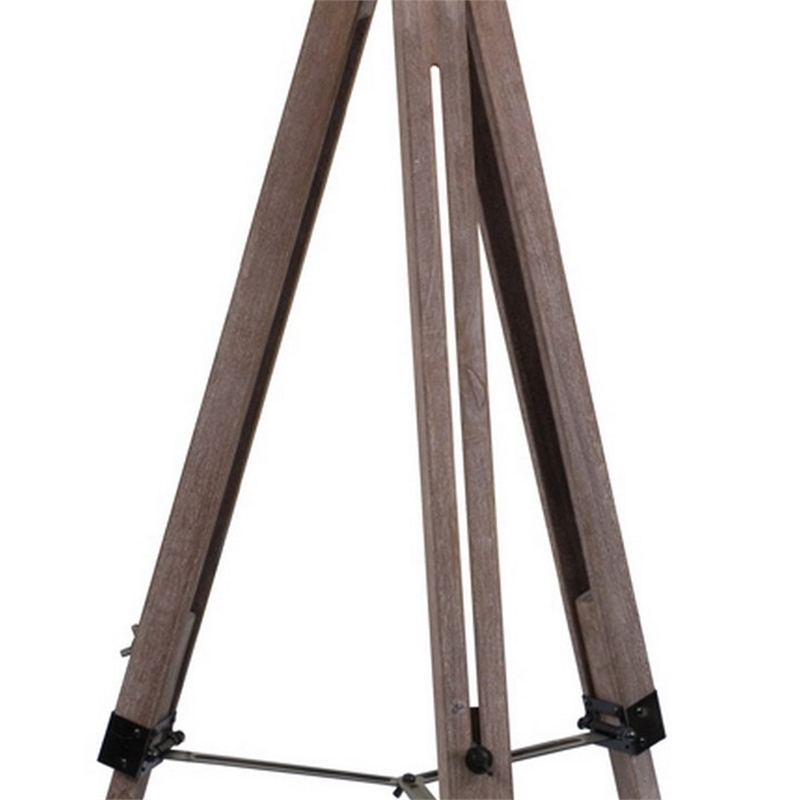 55 Inch Floor Lamp with Tripod Style Wood Frame- Spotlight- Brown and Black
