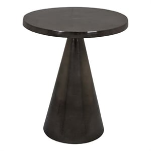 Riot 19 Inch Plant Stand Table- Round Top- Triangle Pedestal- Metal- Black