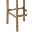 Wooden Barstool with Padded Seat- Wing Back- Set of 2- Gray and Brown